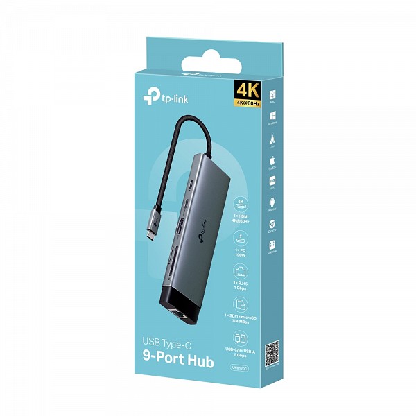 TP-LINK USB-C Docking Station 9in1 with HDMI 4K PD Ethernet