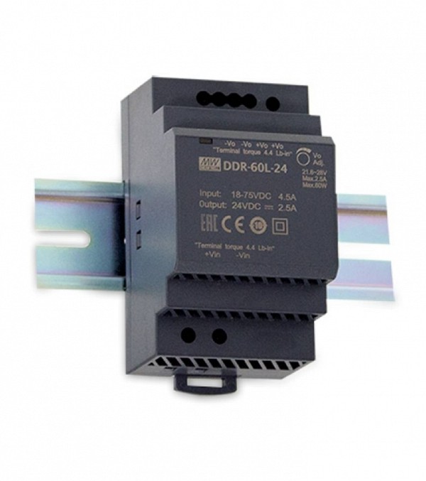 CONVERTER DC/DC ΡΑΓΑΣ 60W/18-75V/12V/5A DDR-60L-12 MEAN WELL