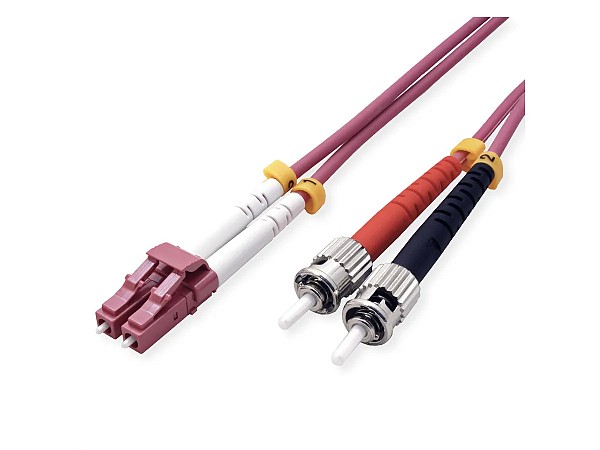 VALUE Fibre Optic Jumper Cable 50/125µm LC/ST OM4 violet 1m