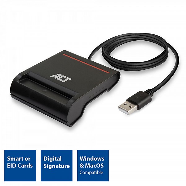 ACT CARD READER USB2.0 Smartcard eID Card Reader black