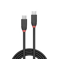 Lindy 1.5m USB 3.2 Type C to C Cable, 20Gbps, 3A, Black Line