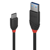 Lindy 1m USB 3.2 Type A to C Cable, 10Gbps, Black Line