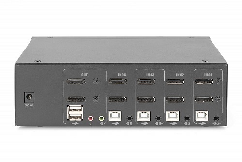 DIGITUS KVM 4PORT DISPLAY PORT/USB3.0 4K@60Hz, Dual Display