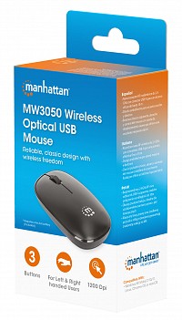 MOUSE Wireless 3 Buttons 10m 1200 dpi Ambidextrous design