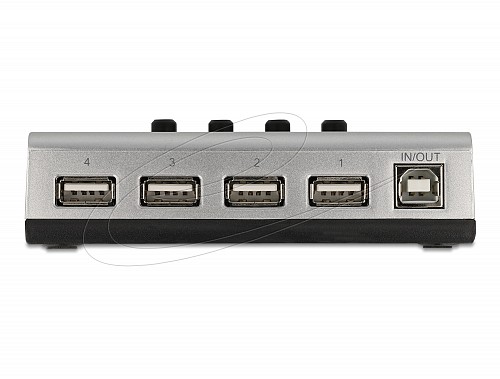 Delock Switch USB 2.0 with 1 x Type-B female to 4 x Type-A female manual bidirectional