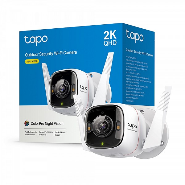 Tp-Link Camera Outdoor Security Wi-Fi 2K (2560x1440) 1 x Ethernet Port (ColorPro Night Vision) v2