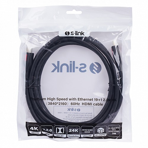 S-Link καλώδιο HDMI 3m v2.0 4K (3840x2160@60Hz)