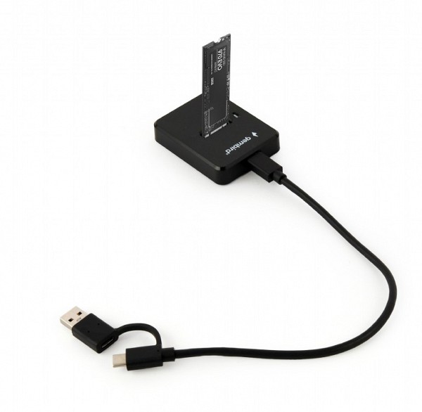Cablexpert Desktop USB Type-C M.2 SATA & NVME SSD drive docking station black