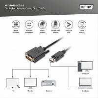 Digitus ΚΑΛΩΔΙΟ DISPLAY PORT M/DVI M 2m(1920χ1080@60Hz)