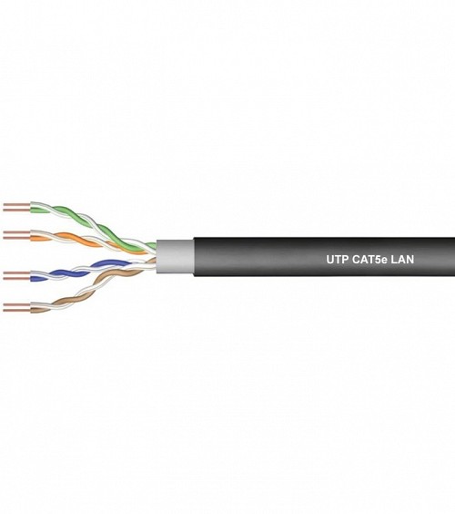 ΚΑΛΩΔΙΟ LAN CAT5e UTP 4P SOLID PET BC ΜΑΥΡΟ 305m LSN