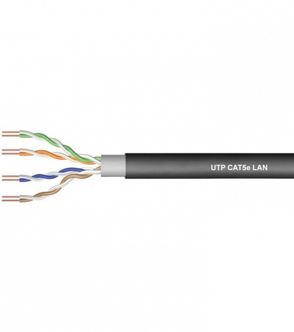ΚΑΛΩΔΙΟ LAN CAT5e UTP 4P SOLID PET (PVC+PE) BC ΜΑΥΡΟ 305m DAH