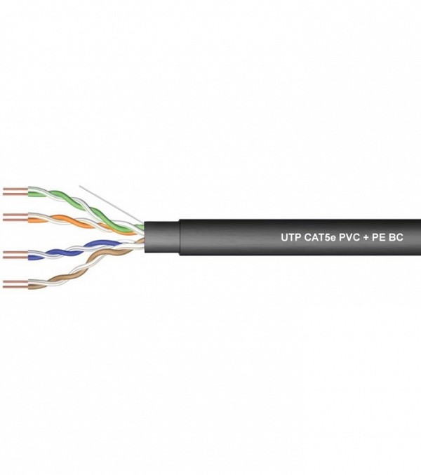 ΚΑΛΩΔΙΟ LAN CAT5e UTP 4P SOLID PET (PVC+PE) BC ΜΑΥΡΟ 305m Z-LINK