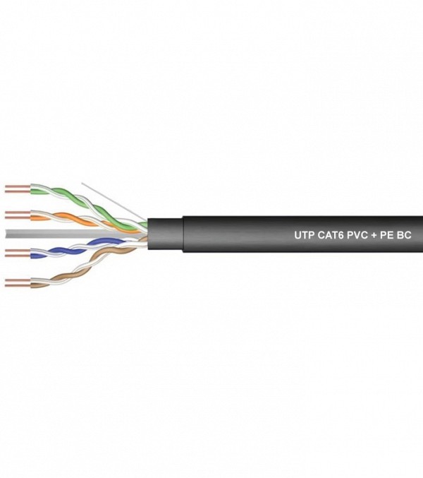 ΚΑΛΩΔΙΟ LAN CAT6 UTP 4P SOLID PET (PVC+PE) BC ΜΑΥΡΟ 305m Z-LINK