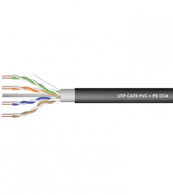 ΚΑΛΩΔΙΟ LAN CAT6 UTP 4P SOLID PET (PVC+PE) DATA ΜΑΥΡΟ 305m Z-LINK