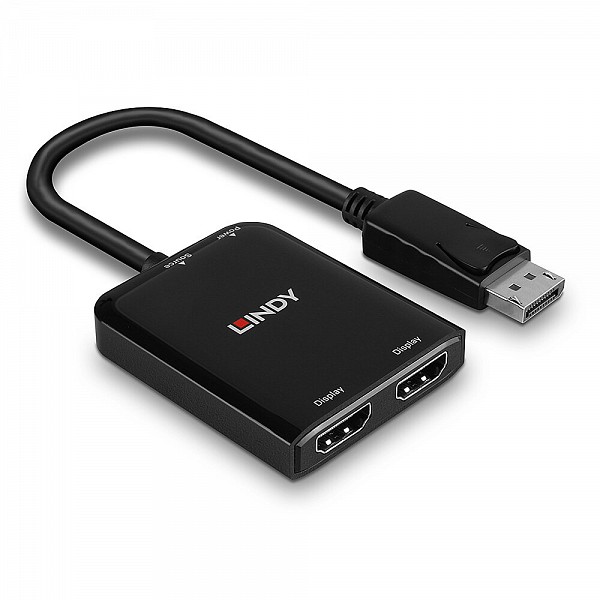 Lindy SPLITTER DisplayPort 1.2 TO 2x HDMI 2.0 (MST-Expands or duplicates)