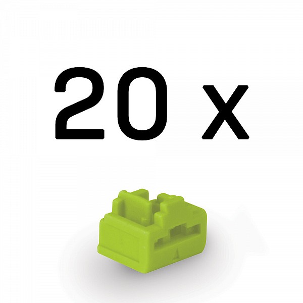 Port Blocker RJ45 (without key) Pack of 20 Green