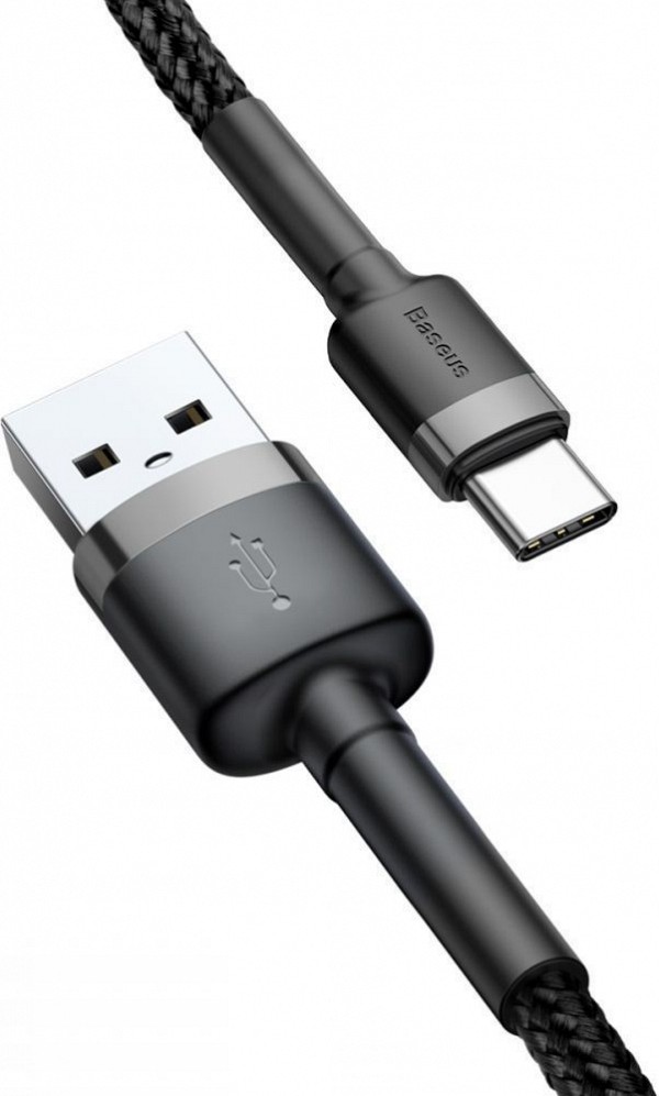 Baseus Cafule Braided USB 2.0 Cable USB-C male - USB-A male Μαύρο 1m (CATKLF-BG1) (BASCATKLF-BG1)