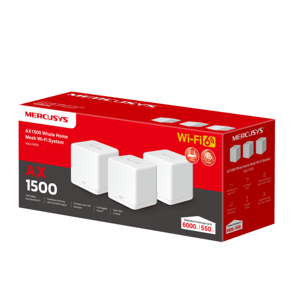 Mercusys AX1500 Gigabit Mesh WiFi-6 Router HALO H60X(3-PACK)