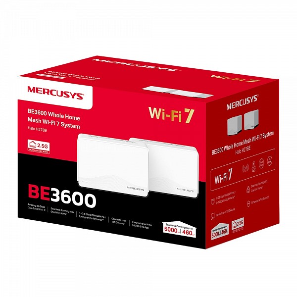 Mercusys BE3600 Whole Home 2.5G Mesh Wi-Fi 7 System HALO H27BE(2-PACK)