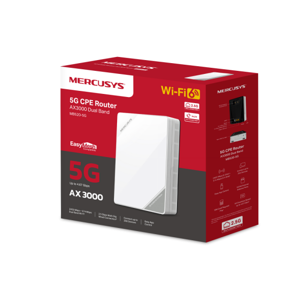 Mercusys 5G AX3000 Wireless Dual Band Router with 2.5GE port MB520-5G