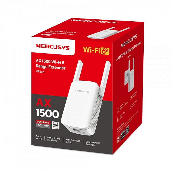 Mercusys AX1500 Wi-Fi 6 Range Extender ME60X