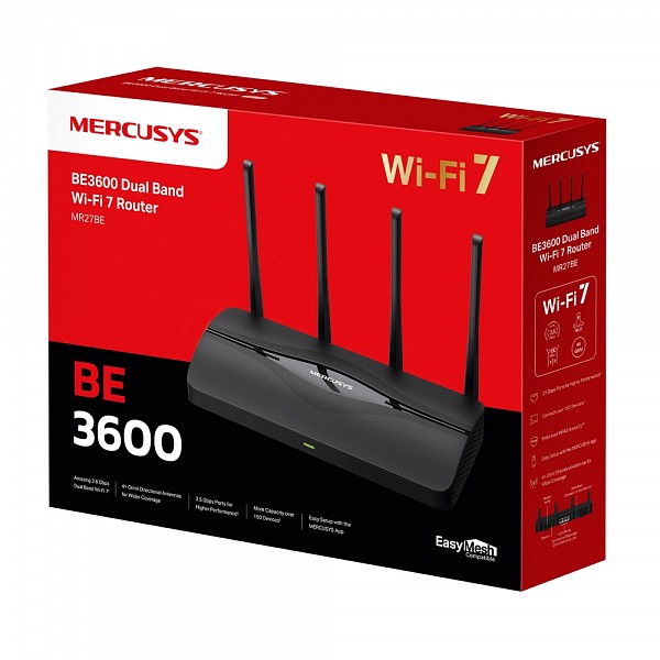 Mercusys BE3600 Dual Band Wi-Fi 7 Router 2.5GE MR27BE