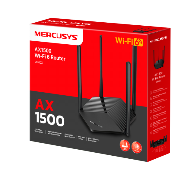 Mercusys AX1500 Dual-Band Wi-Fi 6 Router MR60X