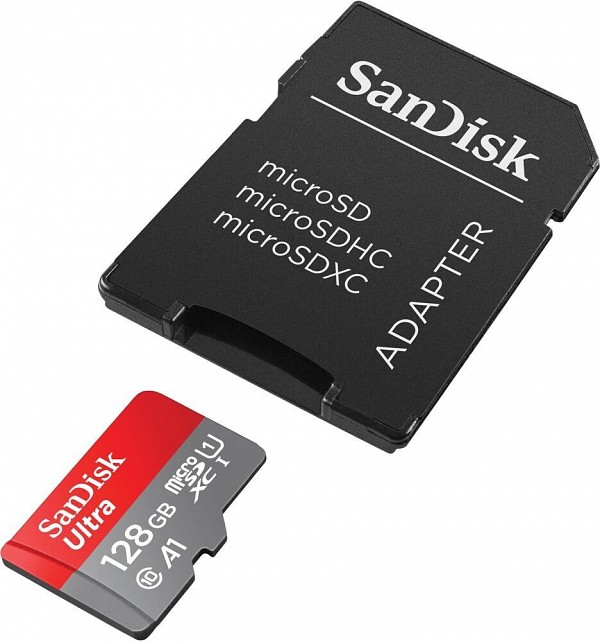 Sandisk Ultra microSDXC 128GB Class 10 U1 A1 UHS-I με αντάπτορα 140MB/s SDSQUAB-128G-GN6MA