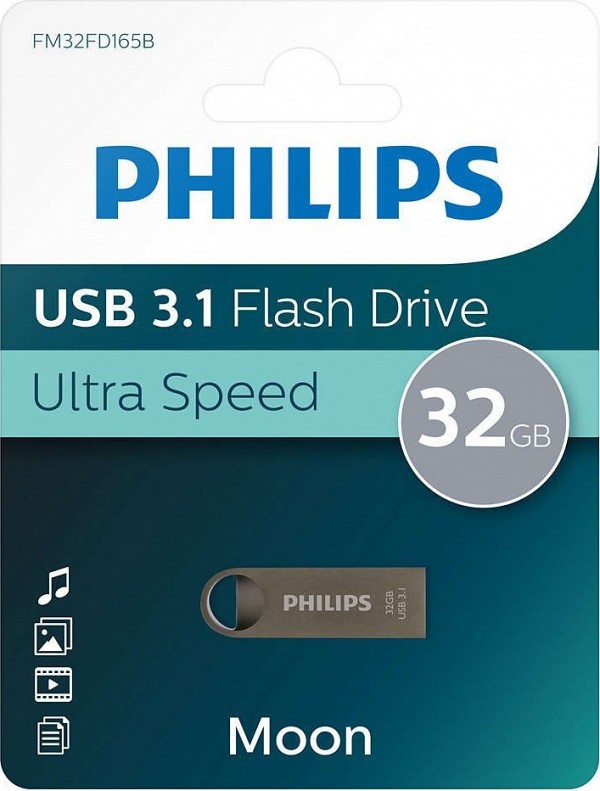 Philips Moon 32GB USB 3.1 Stick Ασημί (FM32FD165B/00) (PHIFM32FD165B-00)