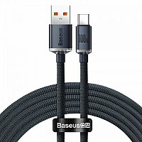 Baseus Crystal Shine Braided USB 2.0 Cable USB-C male - USB-A male Μαύρο 2m CAJY000501