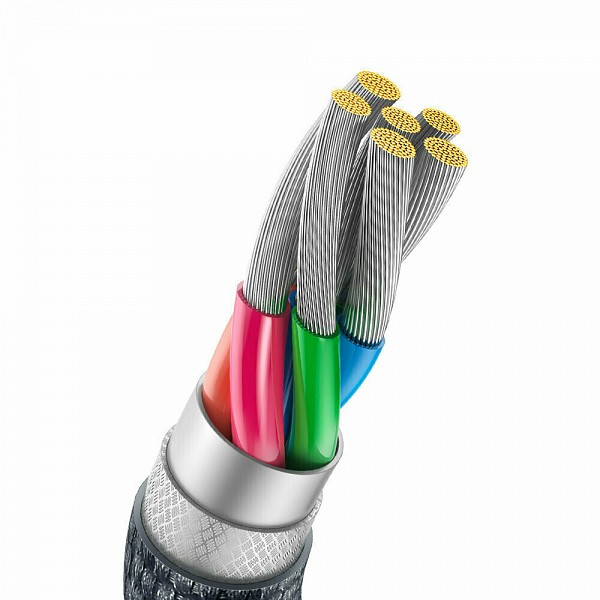 Baseus Crystal Shine Braided USB 2.0 Cable USB-C male - USB-A male Μαύρο 2m CAJY000501