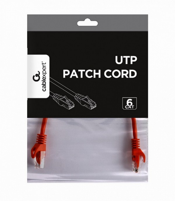 Cablexpert UTP Cat6 Patch cord 0.25m red PP6U-0.25M/R