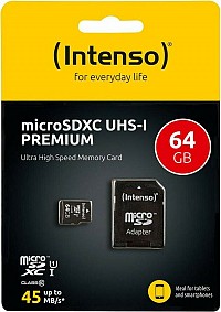 Intenso microSDXC Card 64GB Premium Class 10 U1 3423490