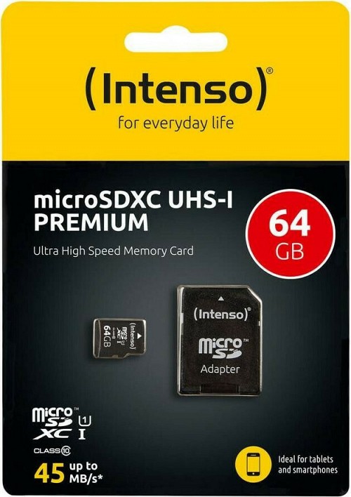 Intenso microSDXC Card 64GB Premium Class 10 U1 3423490