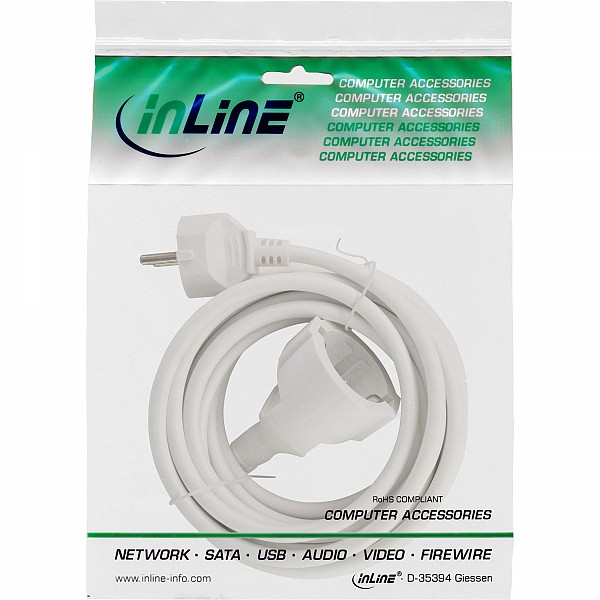 Inline ΜΠΑΛΑΝΤΕΖΑ SCHUKO 2m 16A/230V 3x1.5mm ΛΕΥΚΗ