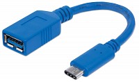 Intellinet Adapter Type-C male to Type-A Female with cable 0,15m (USB 3.1 Gen 1)