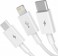 Baseus Superior Series Regular USB to Type-C / Lightning / micro USB Cable 3.5A Λευκό 1.5m (CAMLTYS-02) (BASCAMLTYS02)