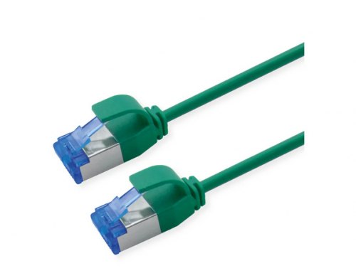 Roline SFTP 0.5m Cat6a πράσινο Slim PoE Cu 15,4W Pimf LSZH