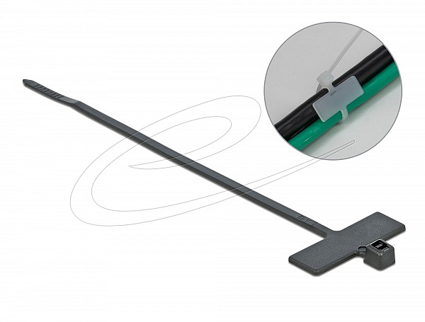 Delock Tie wrap με Υποδοχή Ετικέτας Μ 100 x Π 2,5 χιλ. μαύρο 10 τεμάχια