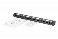 Digitus Patchpanel 24 Port Cat6 UTP Μαύρο DN-91624U-CR