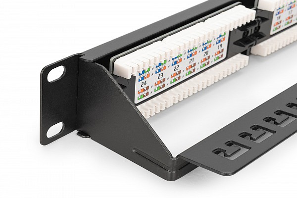 Digitus Patchpanel 24 Port Cat6 UTP Μαύρο DN-91624U-CR