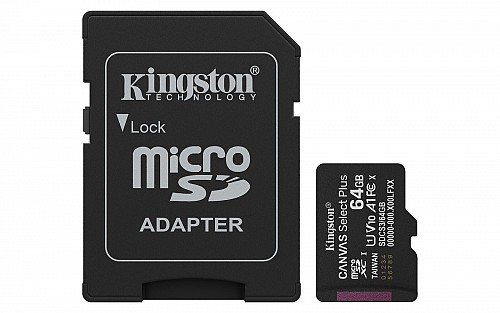 Kingston Canvas Select Plus microSDHC 64GB U1 V10 A1 UHS-I 100MB/s με αντάπτορα