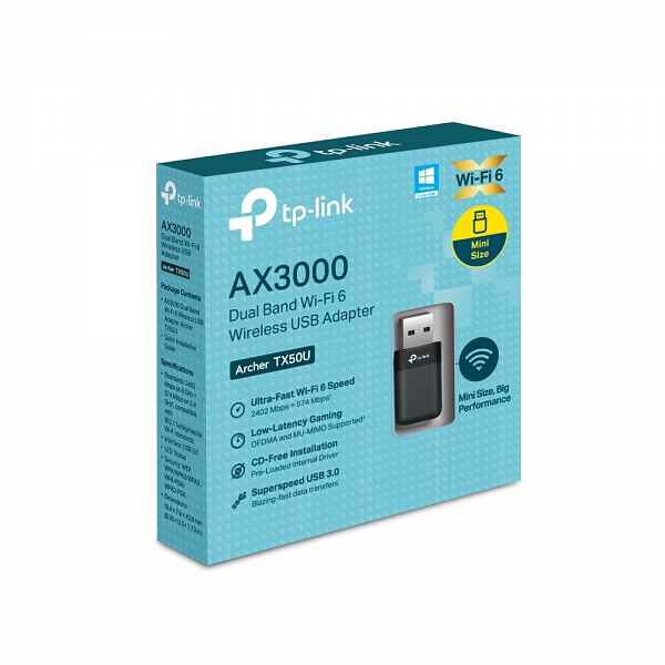 Tp-Link AX3000 Dual Band Wi-Fi 6 Wireless USB Adapter