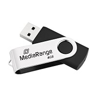 MediaRange USB 2.0 Flash Drive 4GB (Black/Silver) MR907