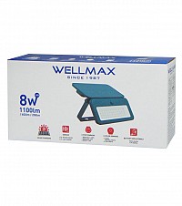 ΠΡΟΒΟΛΕΑΣ LED 8W 3.7V/2.6Ah 3000K/4000K/6500K ΜΕ SOLAR PANEL ΚΑΙ ΑΝΙΧΝΕΥΤΗ ΚΙΝΗΣΗΣ IP65 WELLMAX