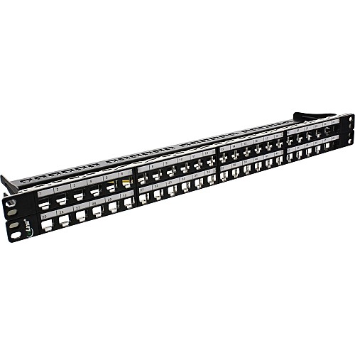 InLine® Patch Panel 19" 1U 48-door, for RJ45 Snap-In Keystone, black
