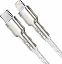 Baseus Cafule Metal Braided USB-C to Lightning Cable 20W Λευκό 2m CATLJK-B02