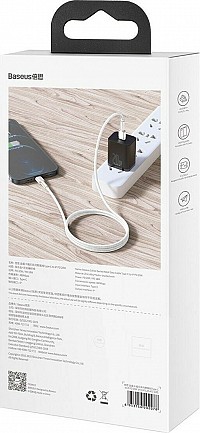 Baseus Cafule Metal Braided USB-C to Lightning Cable 20W Λευκό 2m CATLJK-B02