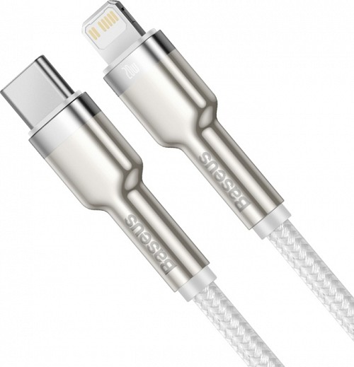 Baseus Cafule Metal Braided USB-C to Lightning Cable 20W Λευκό 2m CATLJK-B02