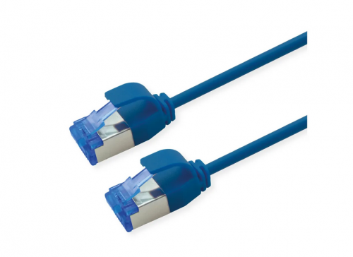 Roline SFTP 3m Cat6a μπλε Slim PoE Cu 15,4W Pimf LSZH